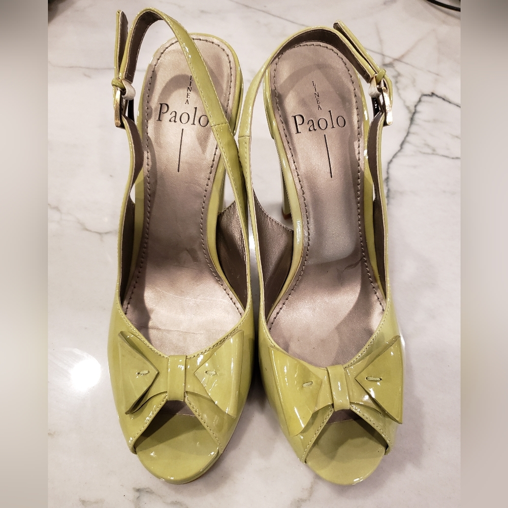 Paolo light green heels, size 8 1/2